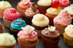 Different flavors of cupcakes 