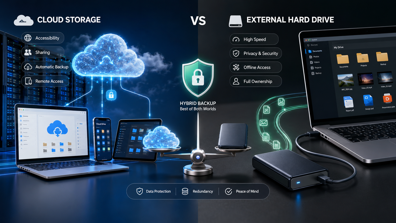 Cloud vs external hard drive comparison