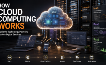 How cloud computing works infographic
