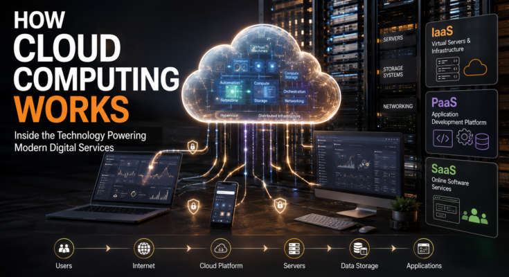 How cloud computing works infographic