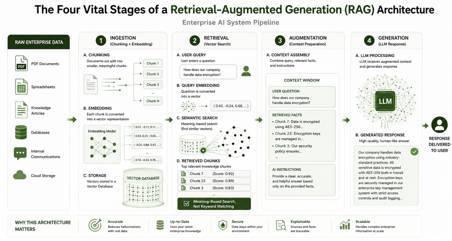 The four stages of RAG architecture