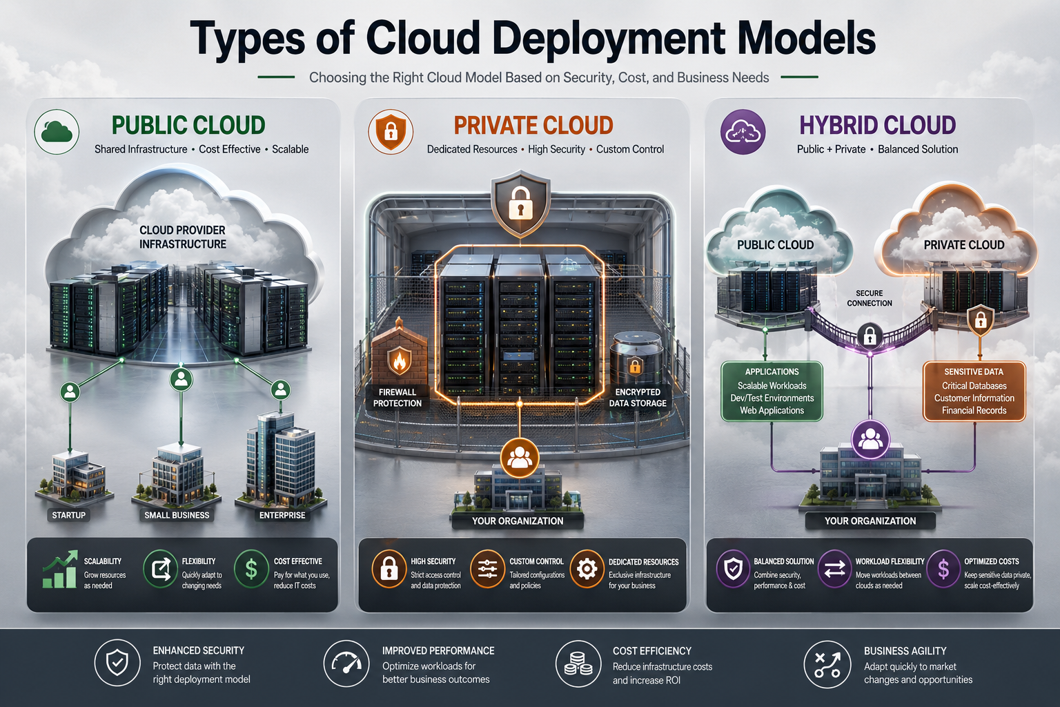 Types of cloud deployment models : how cloud computing works