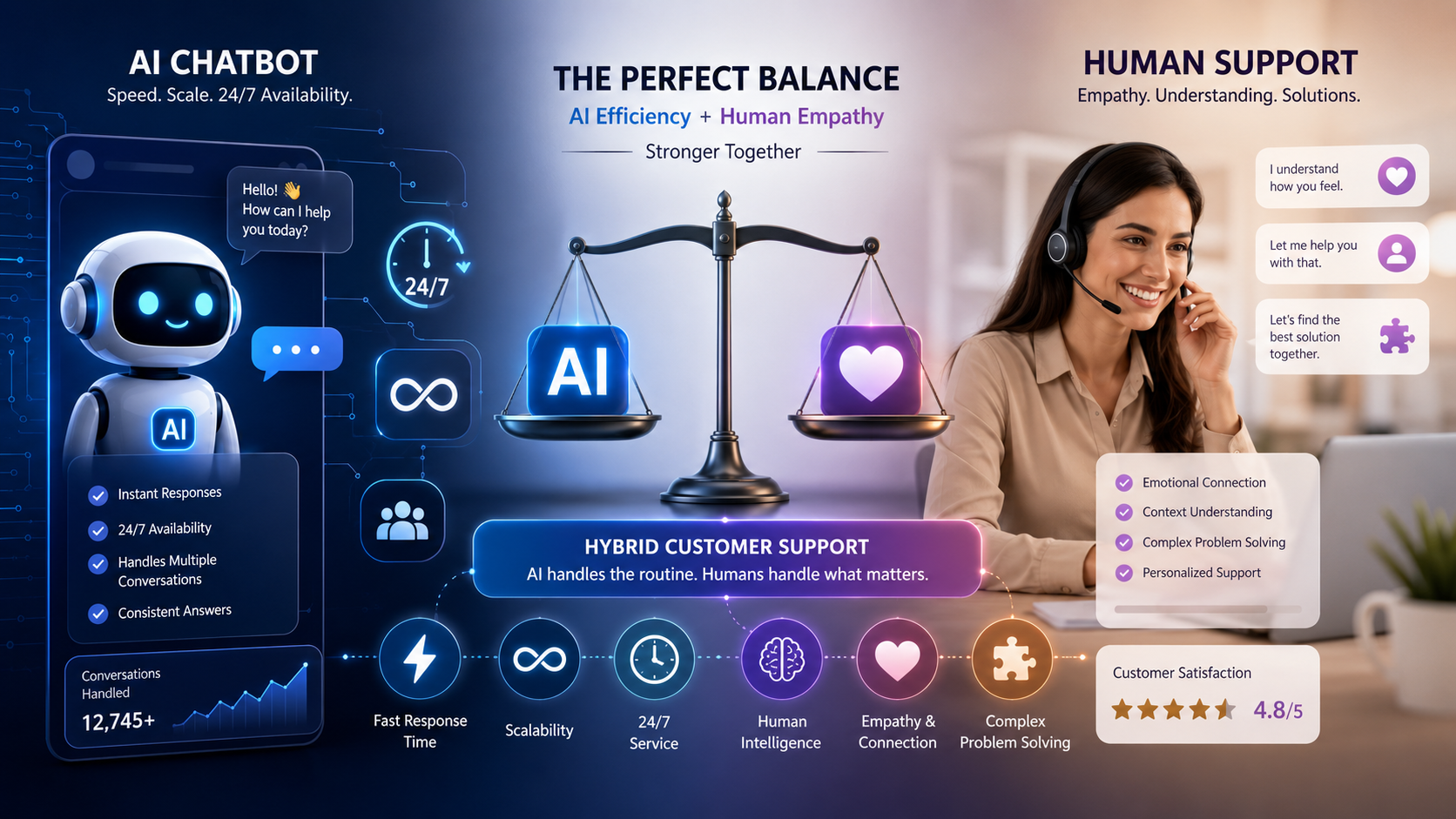 AI vs human support: Finding balance