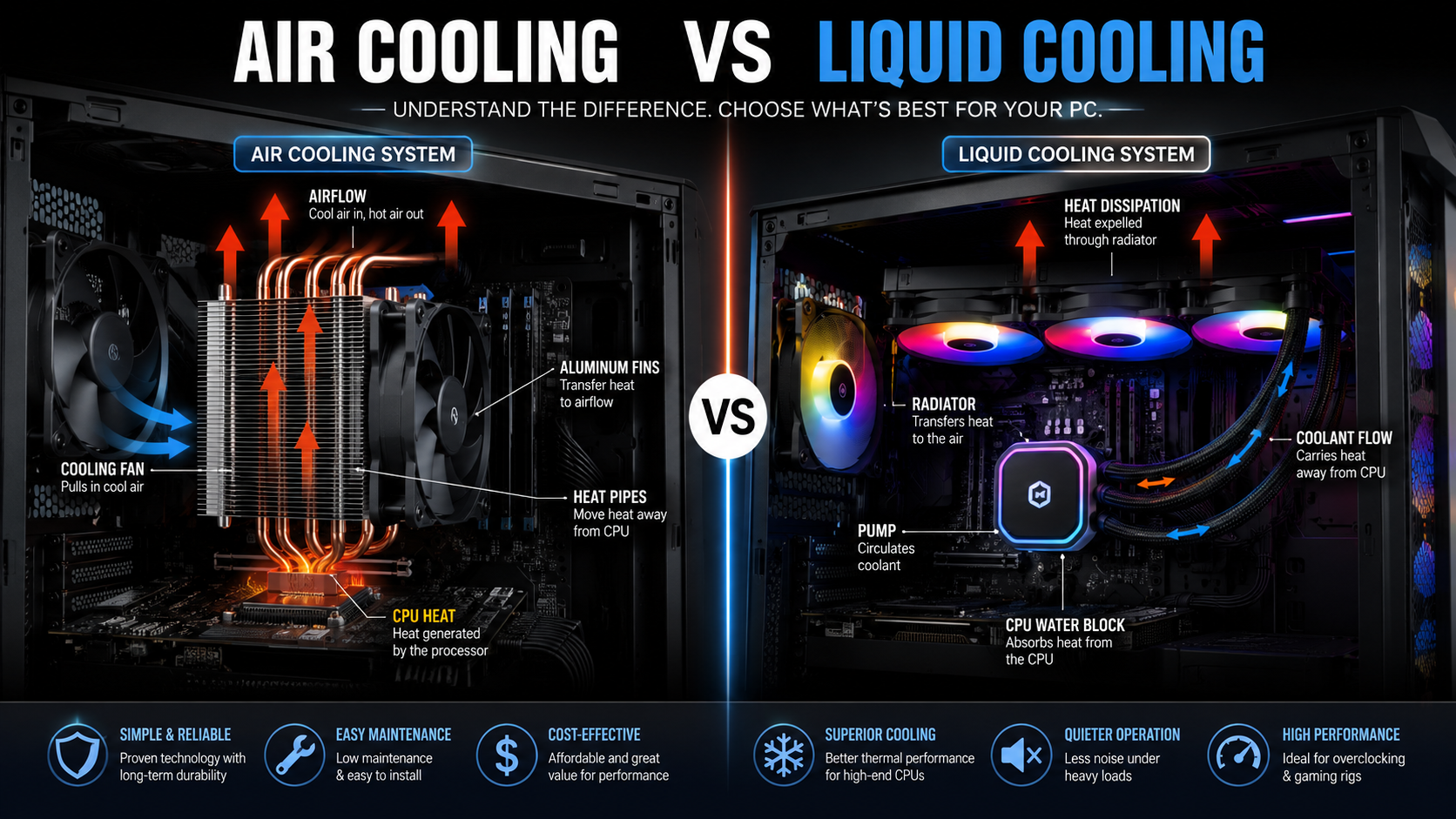 Air vs liquid cooling systems comparison
