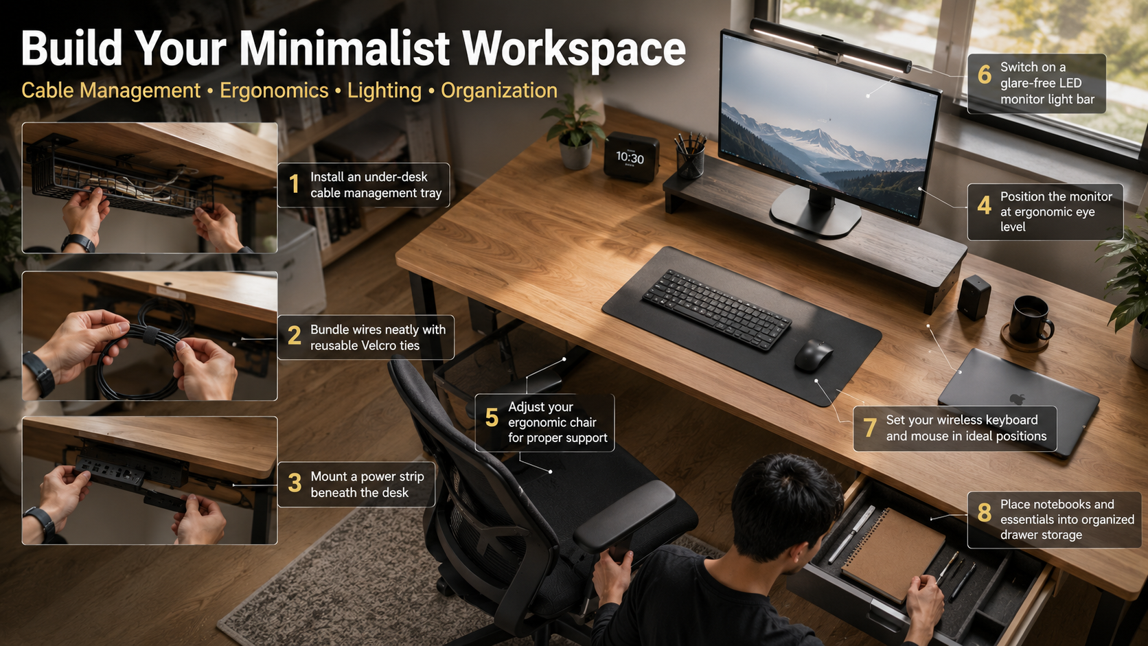 Minimalist Study Desk Setup