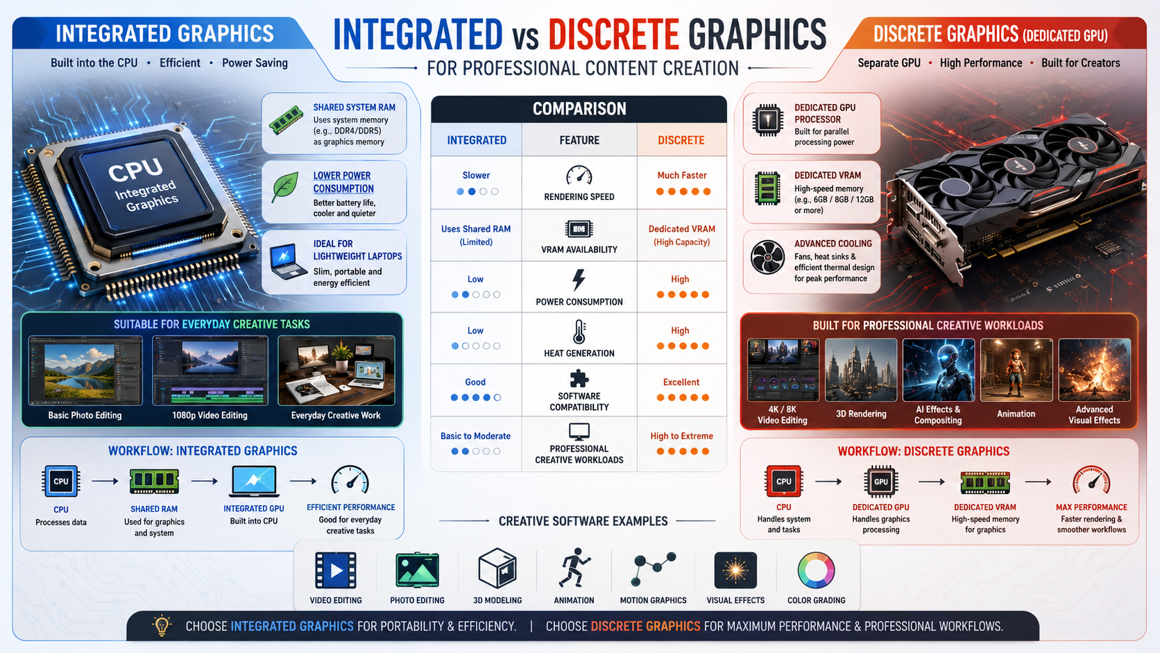 Comparing integrated and discrete graphics