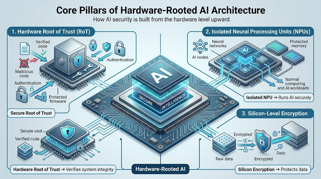 Core Pillars of Hardware-Rooted AI