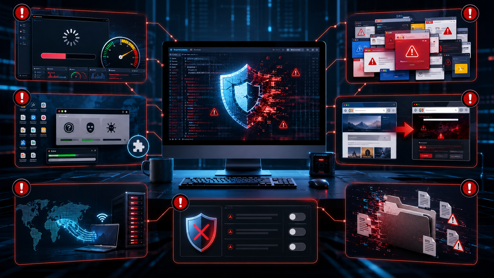Cybersecurity threat map and alerts