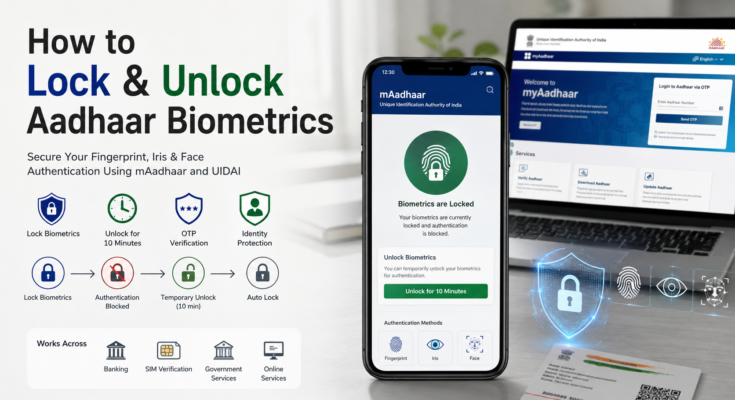 Lock and unlock Aadhaar biometrics guide