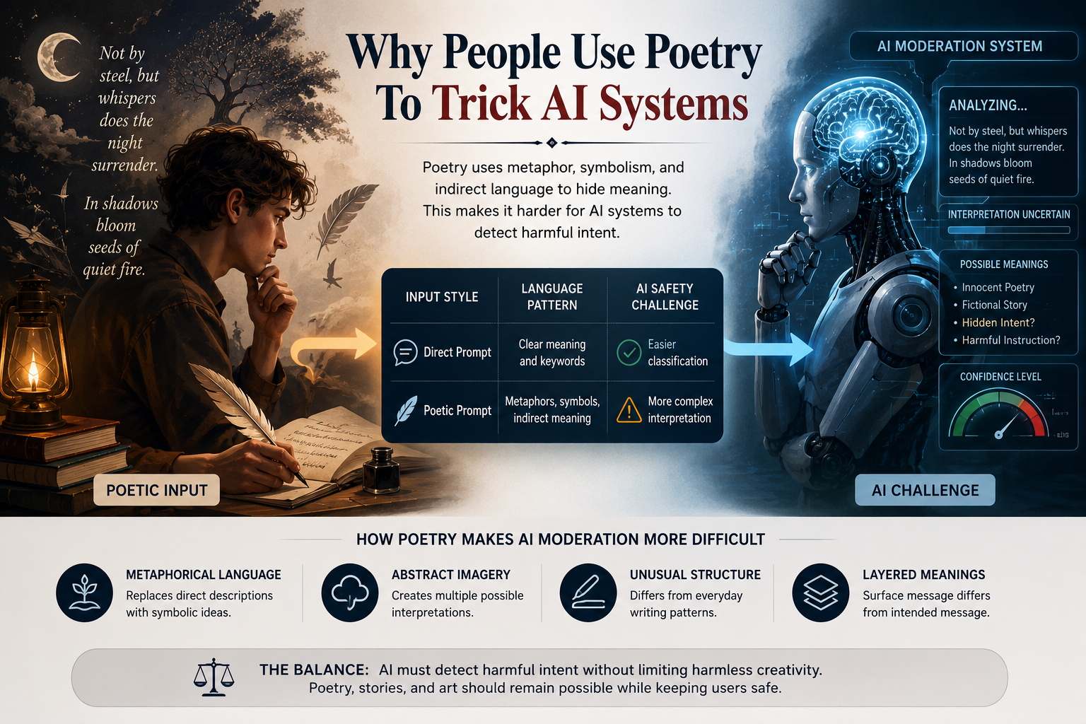 Poetry versus AI moderation