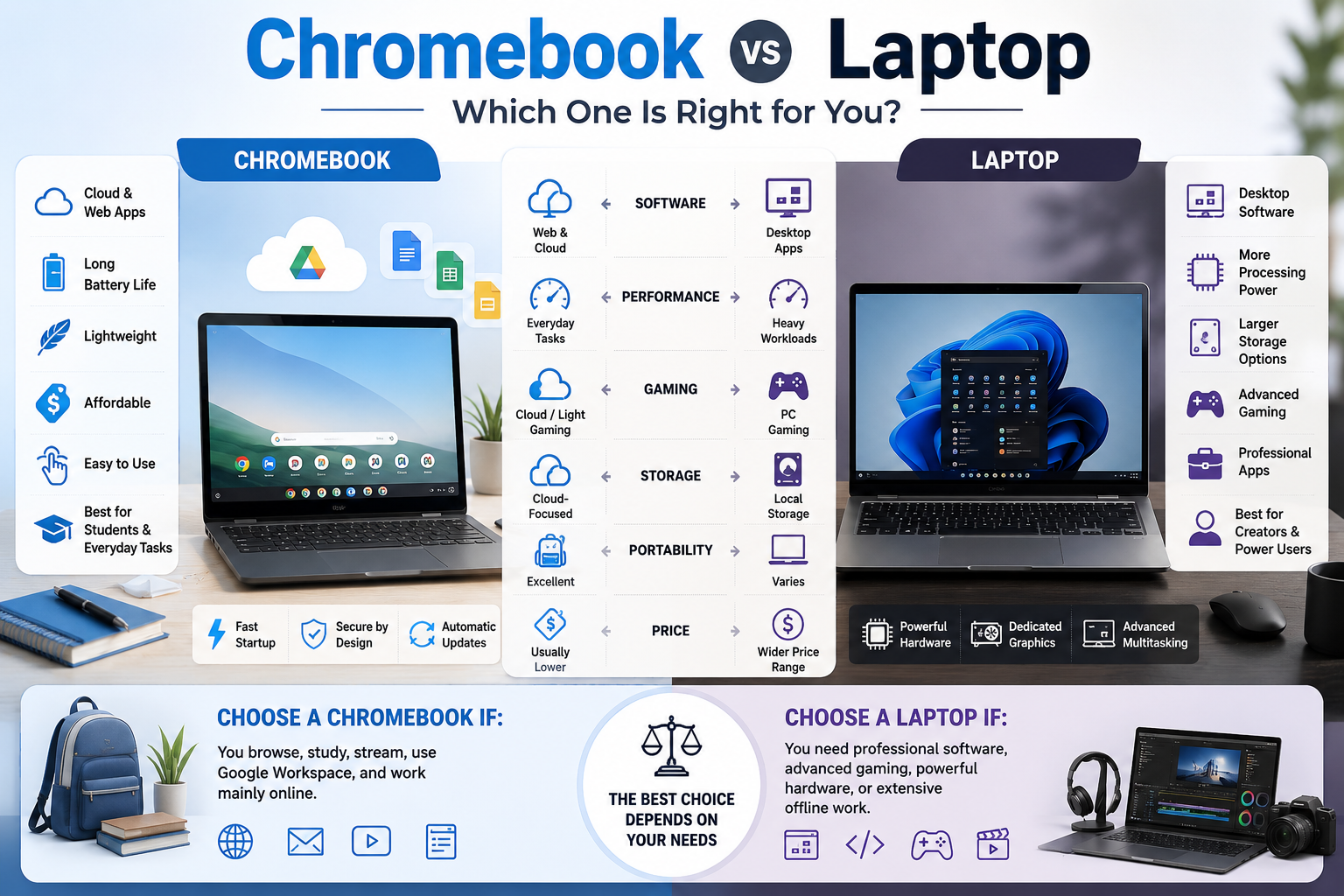 Chromebook vs Laptop: Find Your Fit