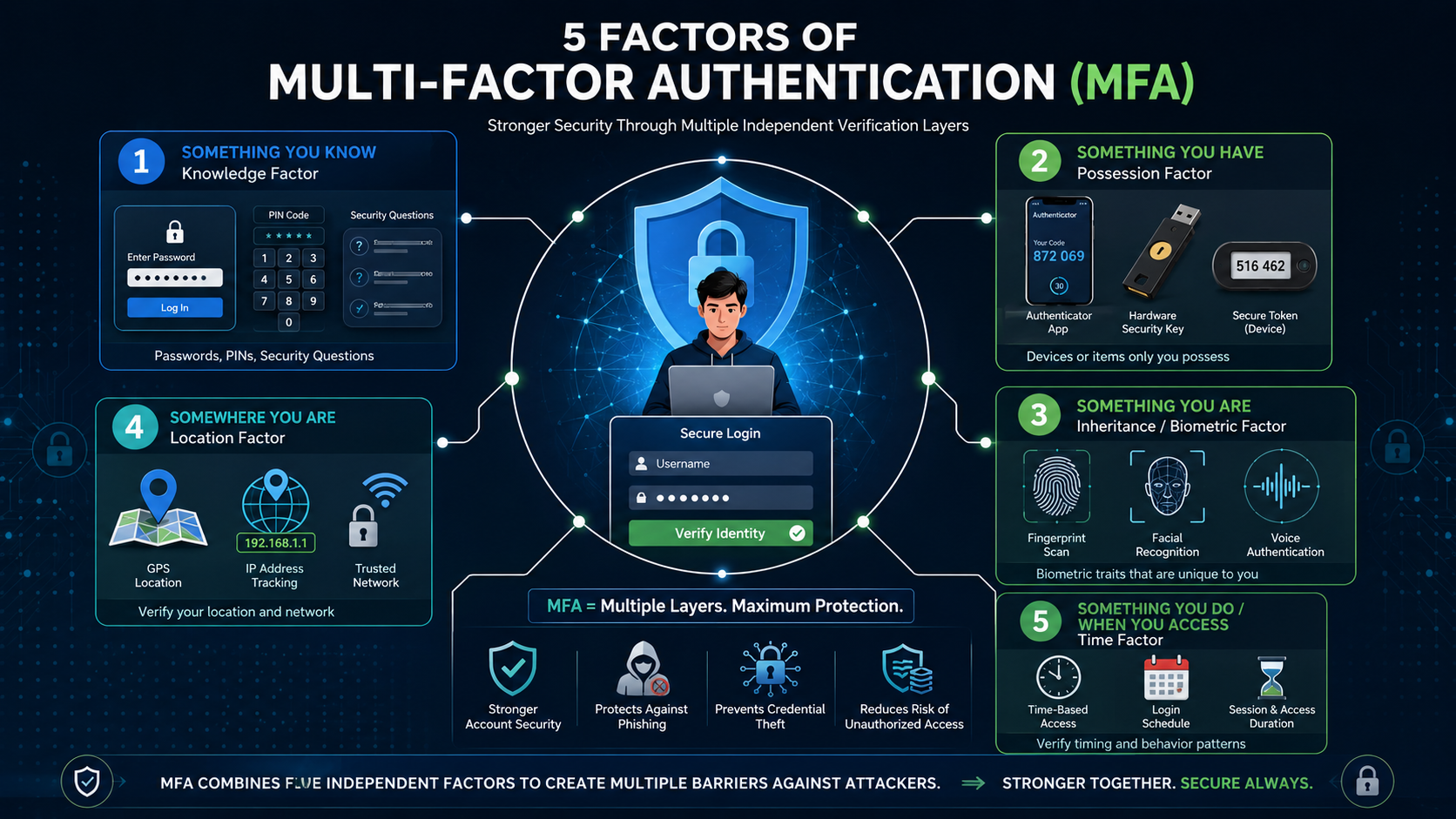 Five Authentication Factors of Multi-Factor Authentication (MFA) Explained