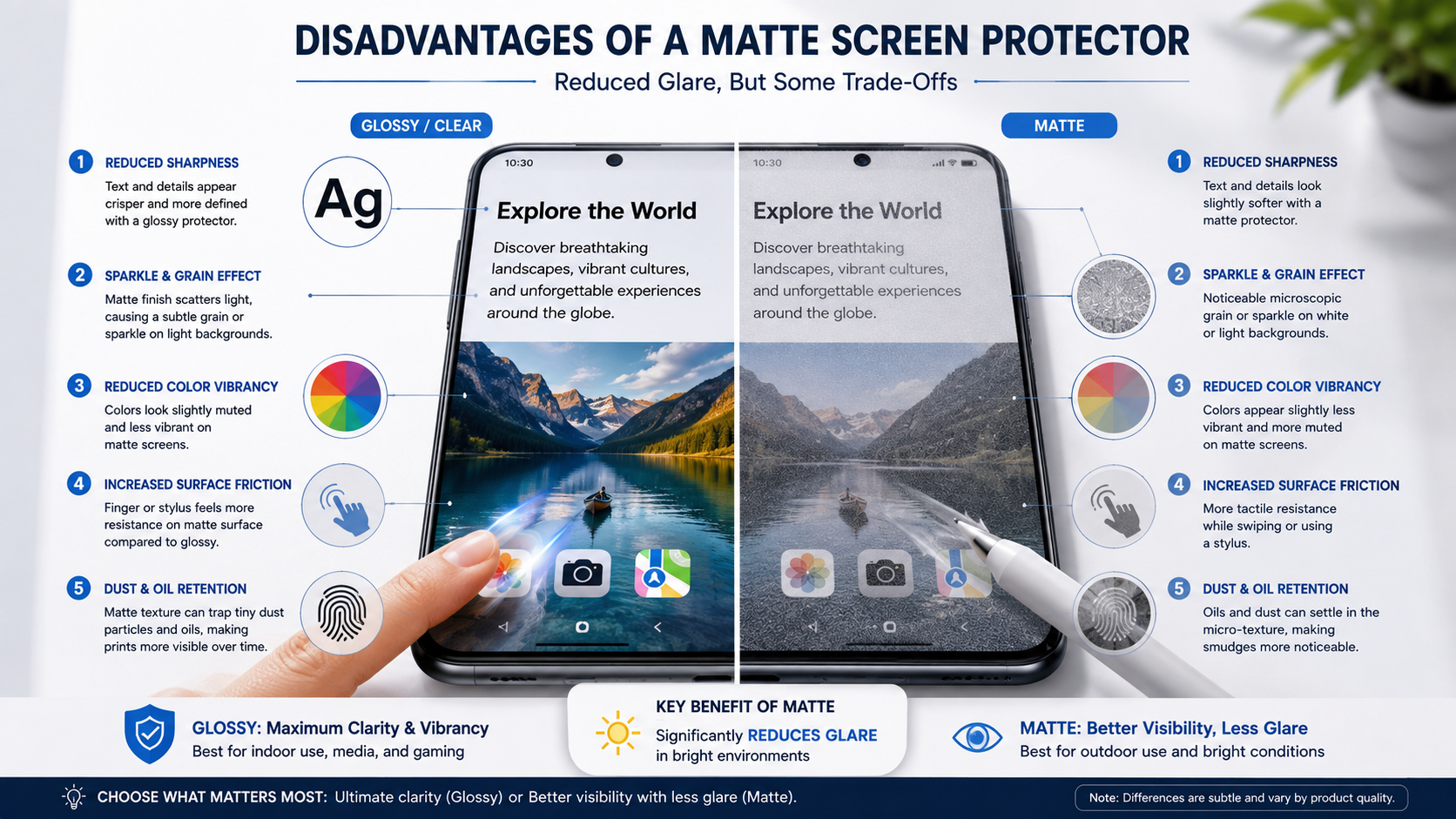 Glossy vs Matte Screen Protector Trade-Offs