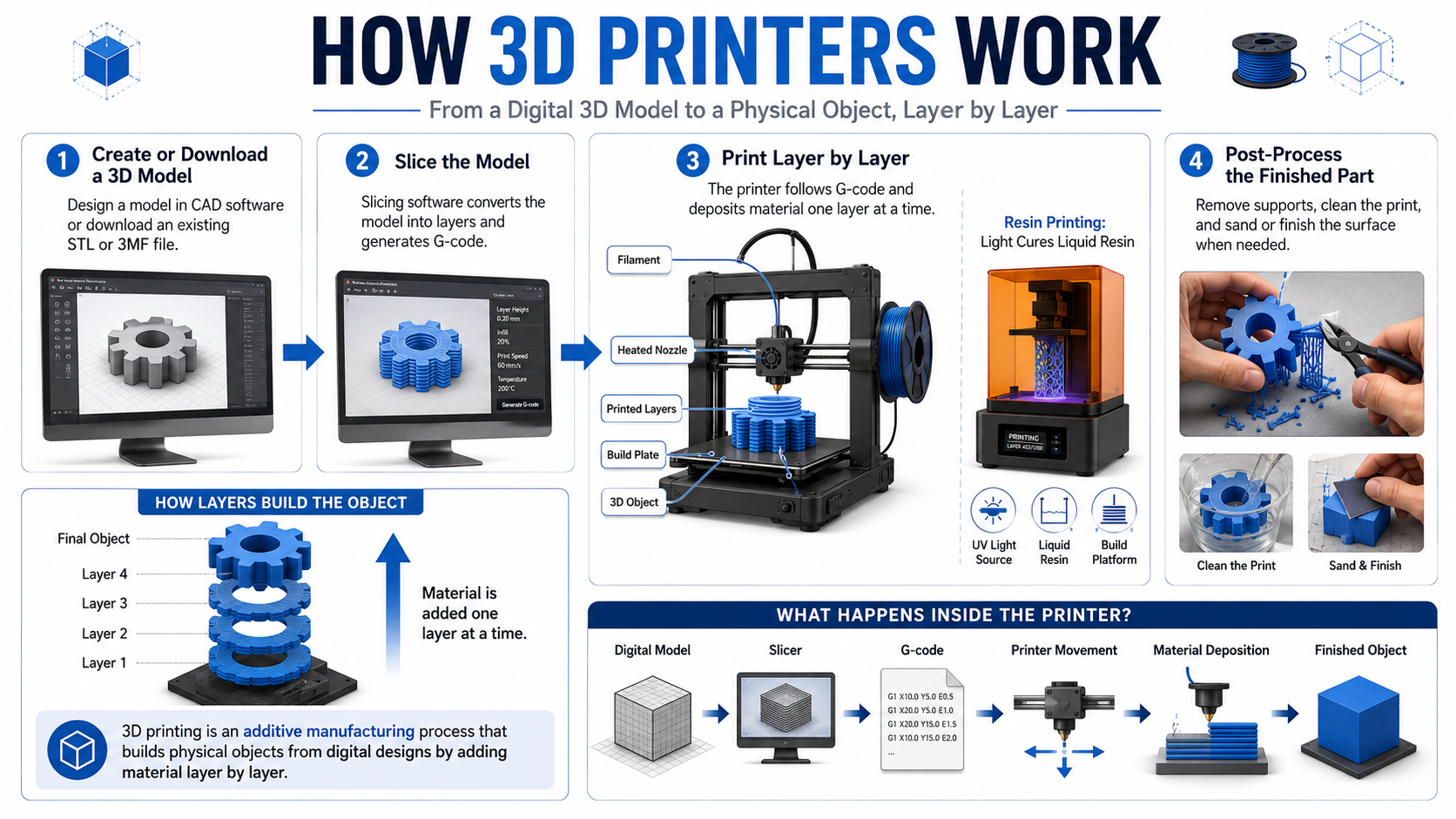 How 3D Printers Work Infographic