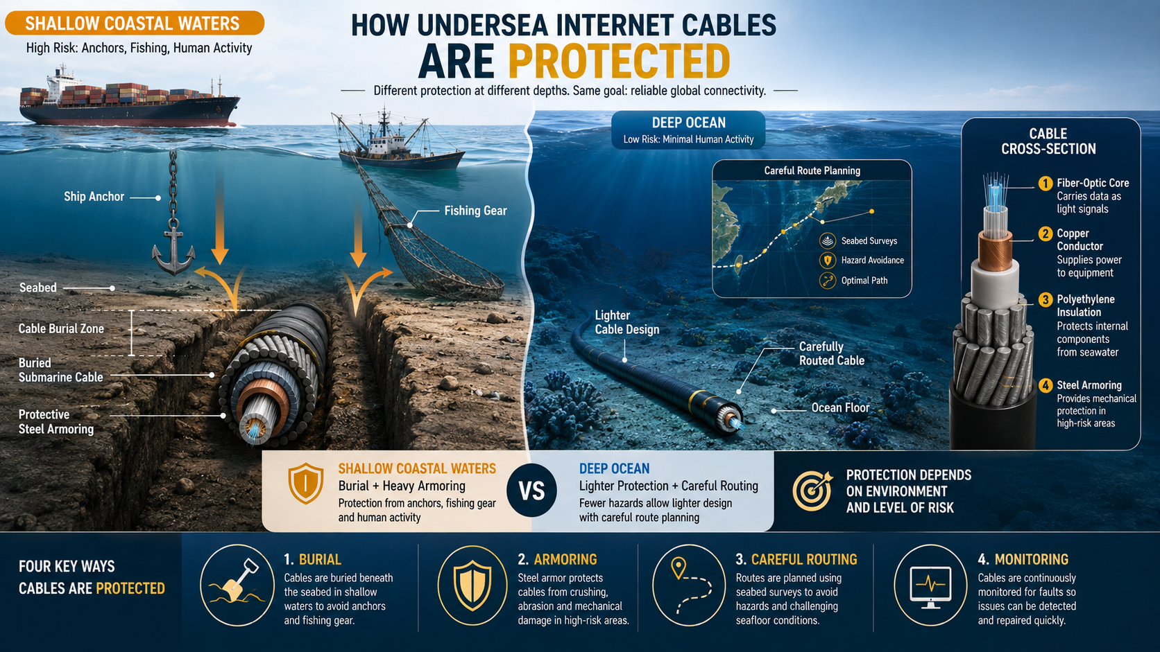 How Undersea Cables Are Protected