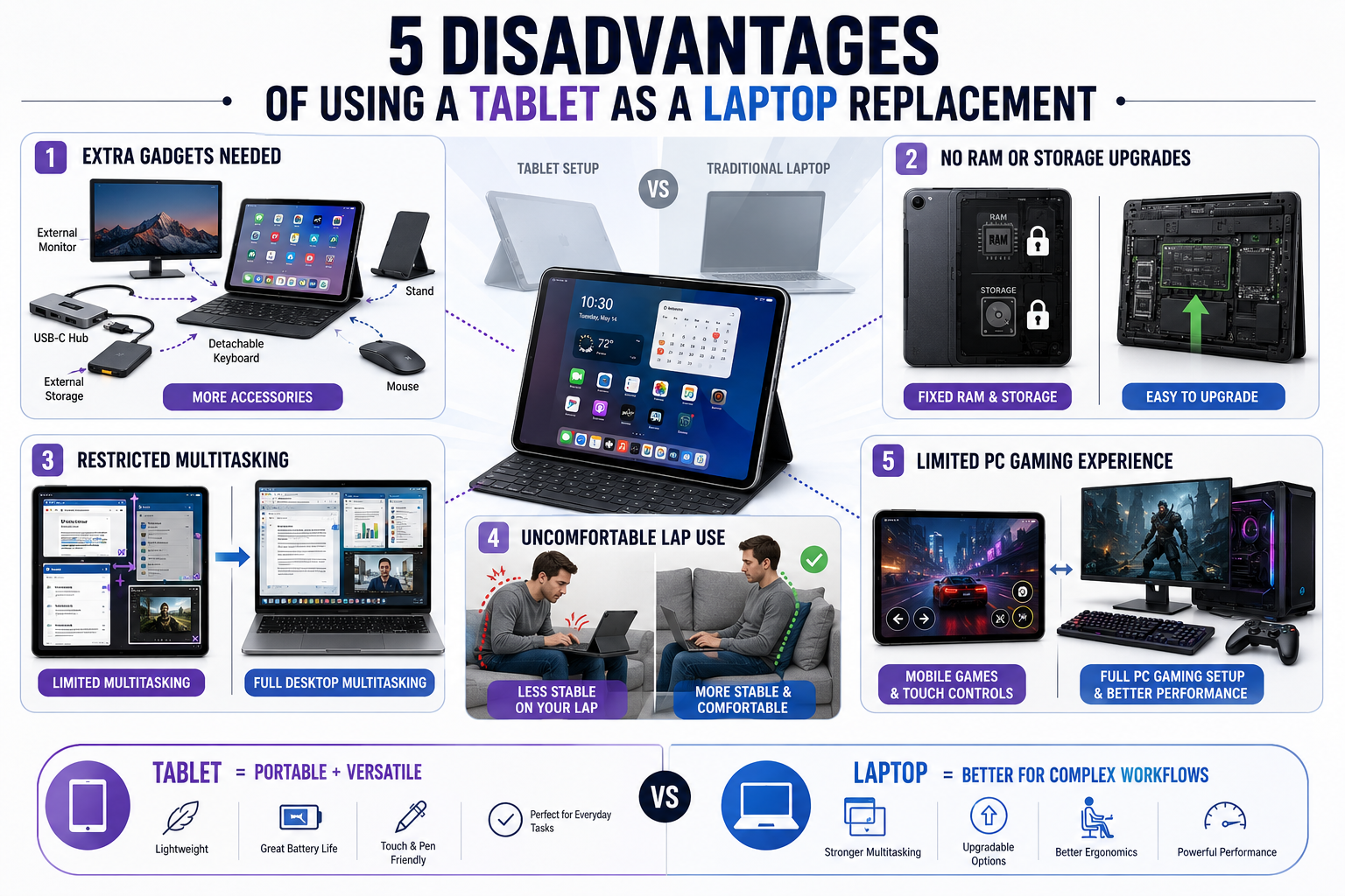 Tablet vs Laptop: 5 Key Disadvantages