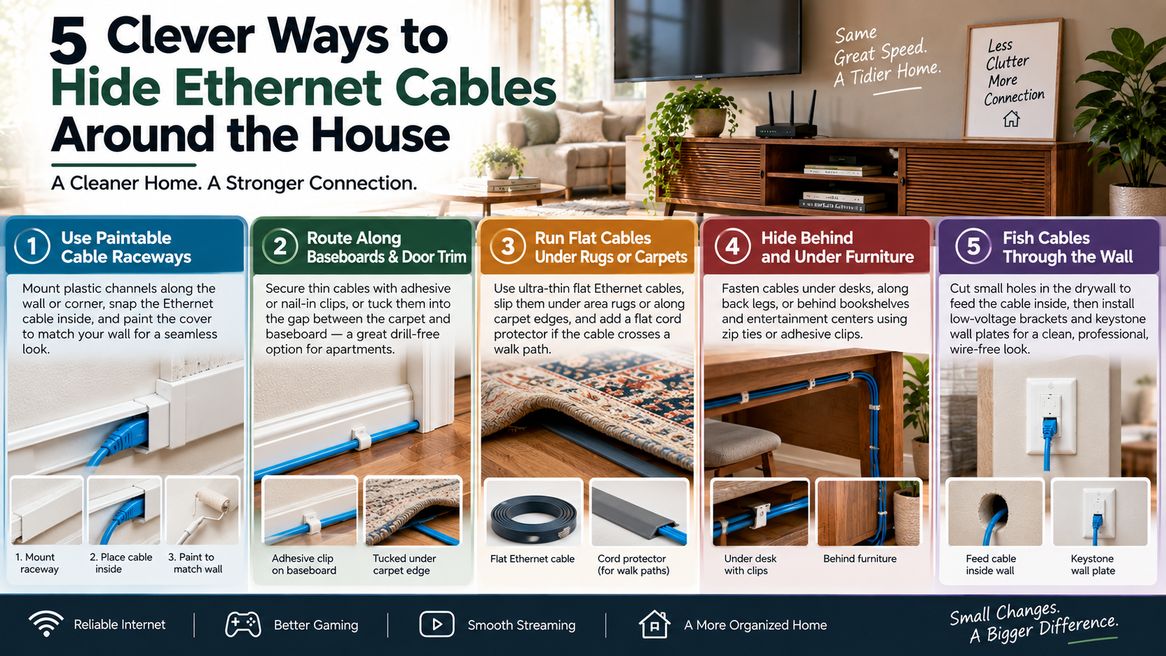 5 Clever Ways to Hide Ethernet Cables