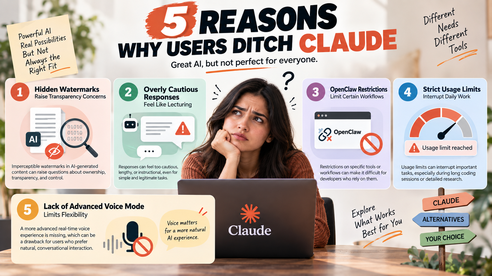 5 Reasons Users Ditch Claude Infographic