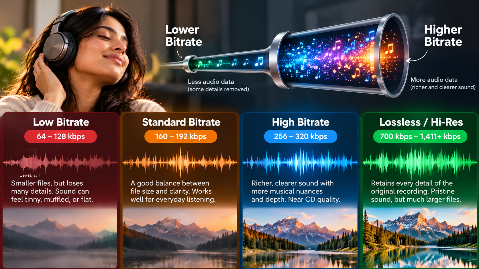 Audio Bitrate Explained Through Sound and Detail