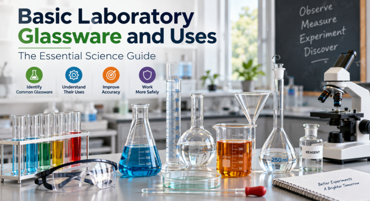 basic laboratory glassware and uses