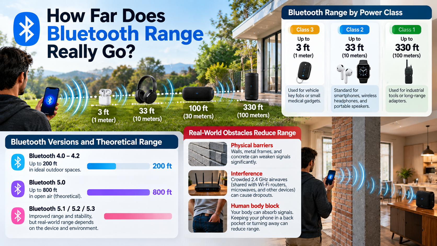 Bluetooth Range Explained: Distance and Obstacles