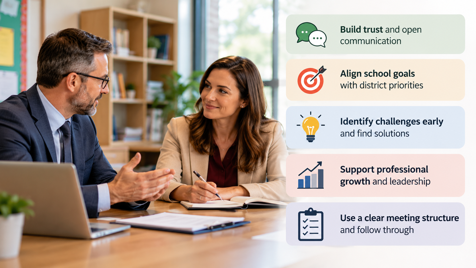 one-on-one meetings with principals