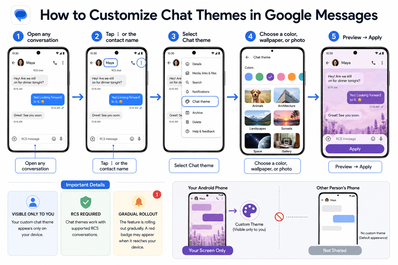Customize Google Messages Chat Themes