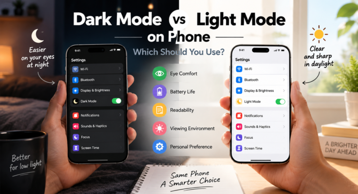 Dark Mode vs Light Mode Comparison