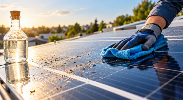 can you use vinegar to clean solar panels