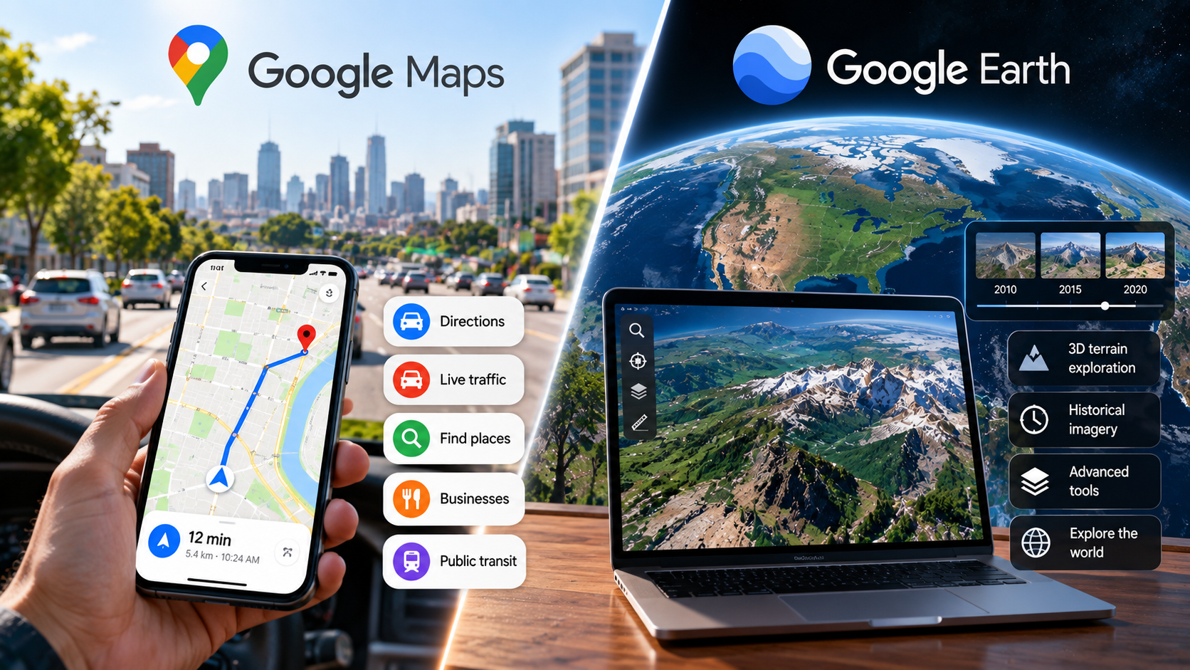 Google Maps vs Google Earth: Explore and Navigate