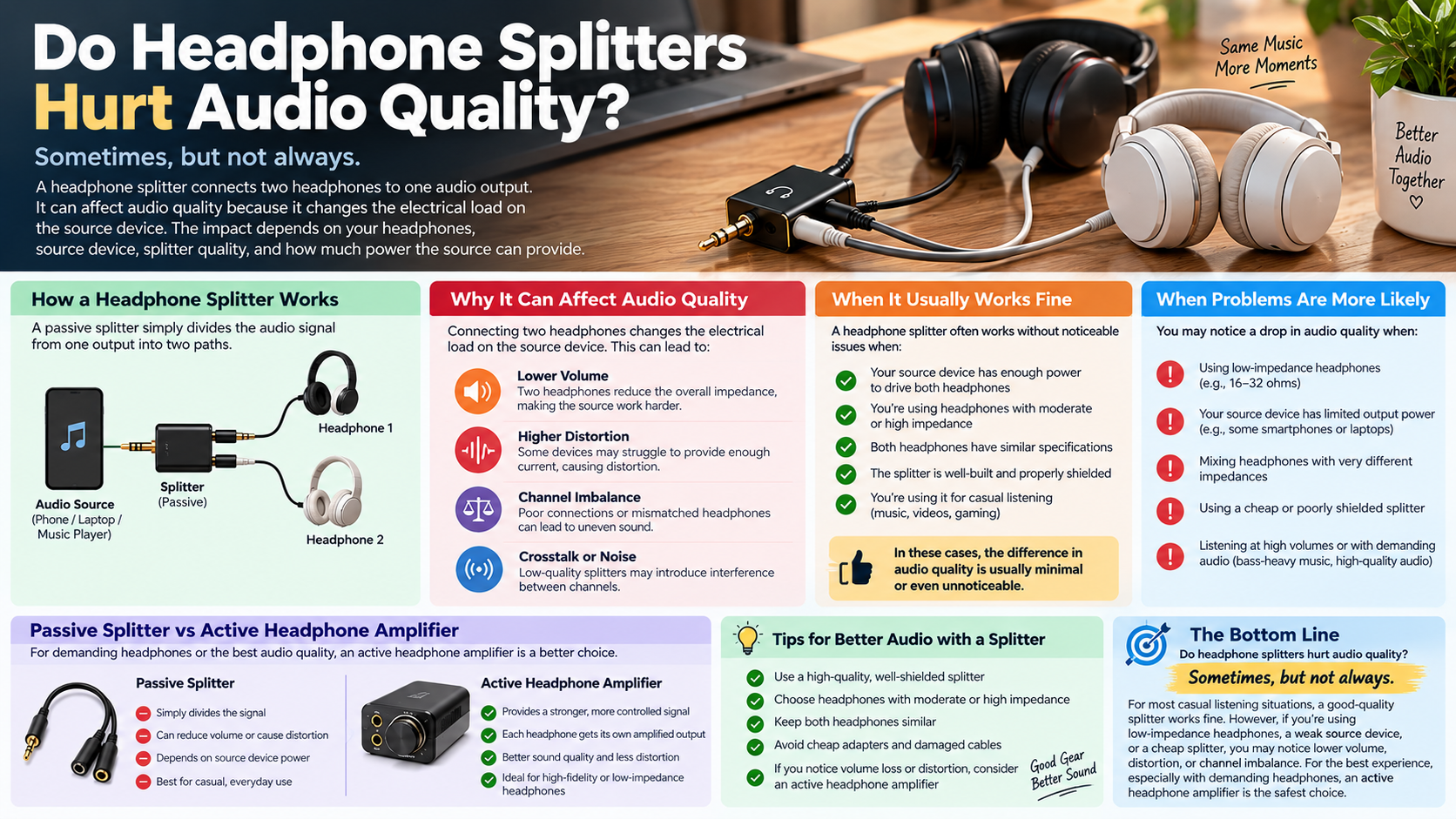 Headphone Splitters and Audio Quality Explained