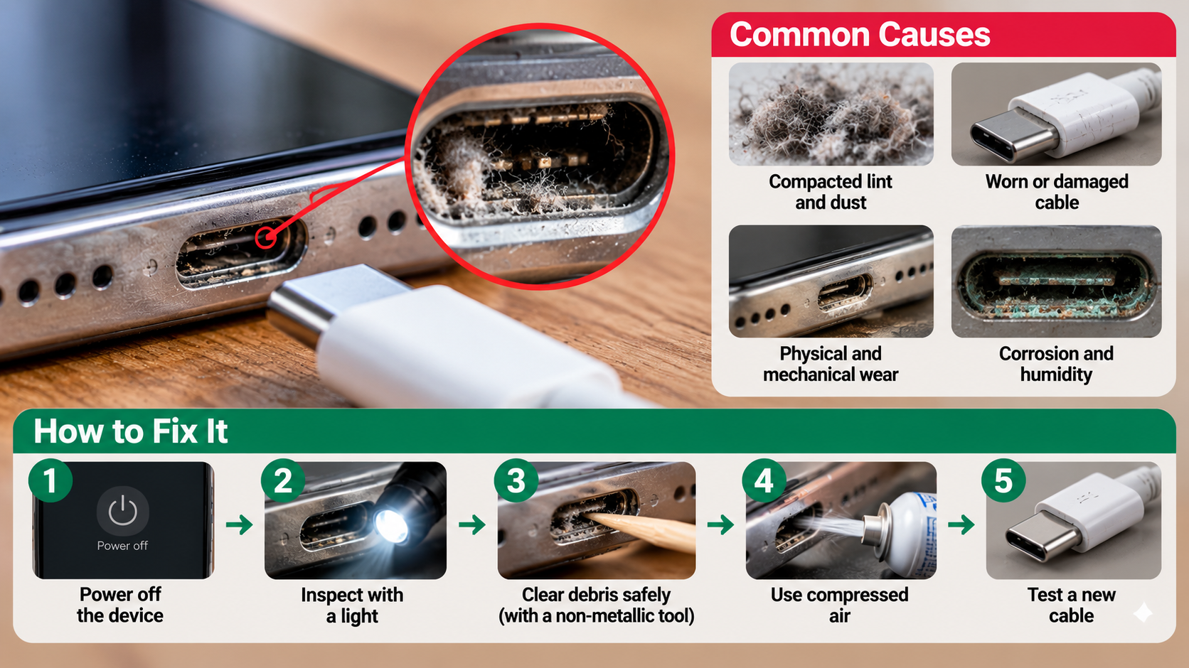 loose charging port