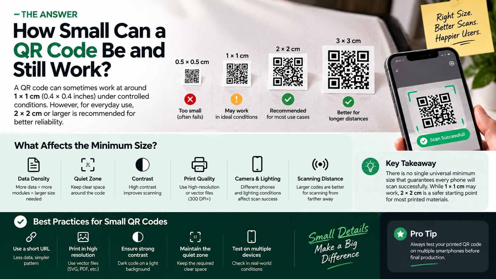 Minimum QR Code Size Guide