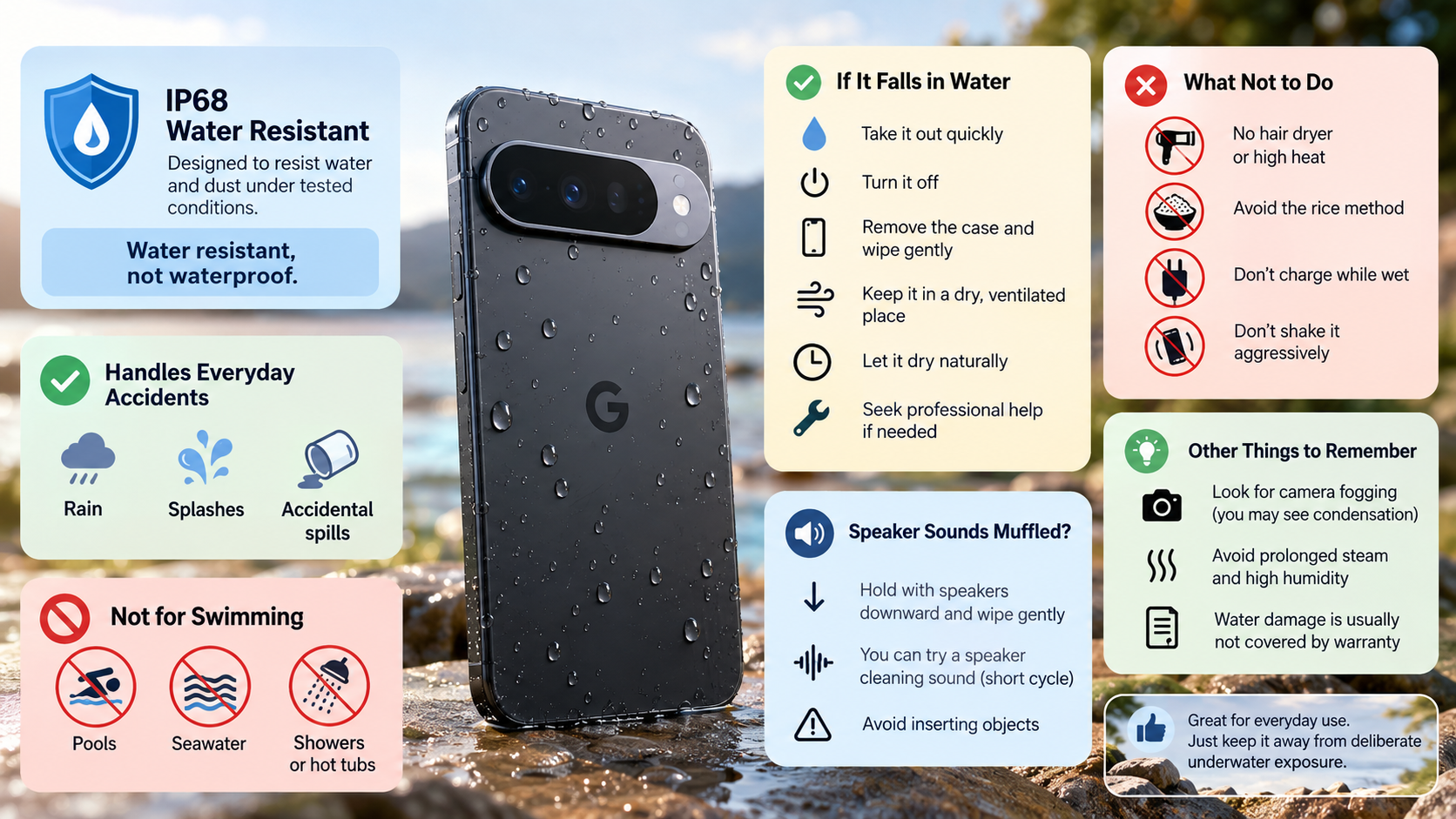 Pixel Water Resistance Care Guide