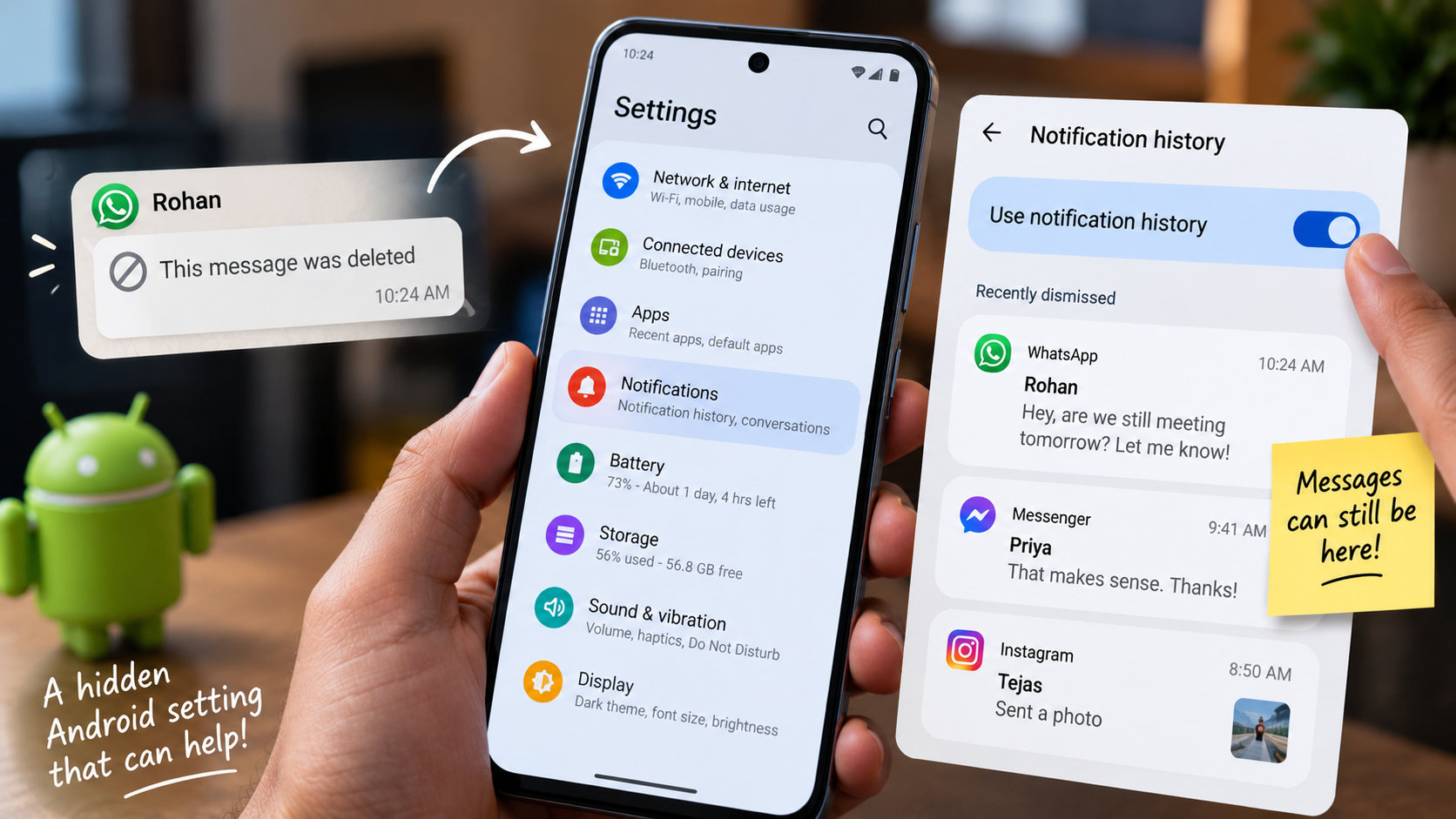 Recover Deleted Messages with Notification History