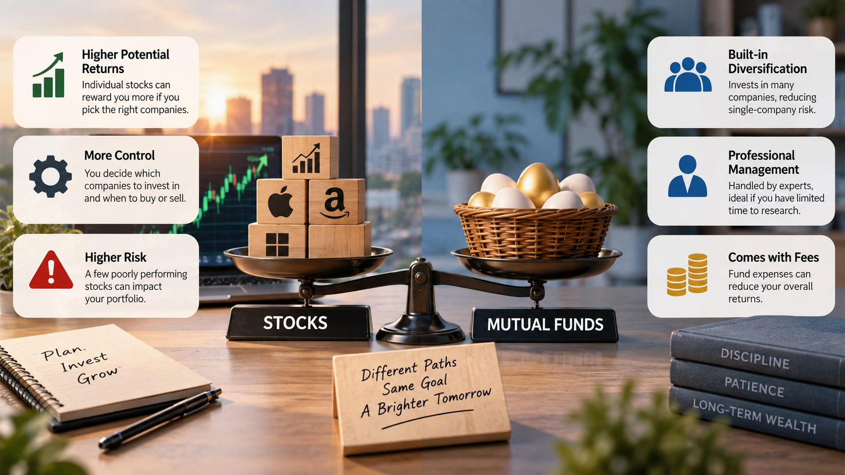 stocks vs mutual funds