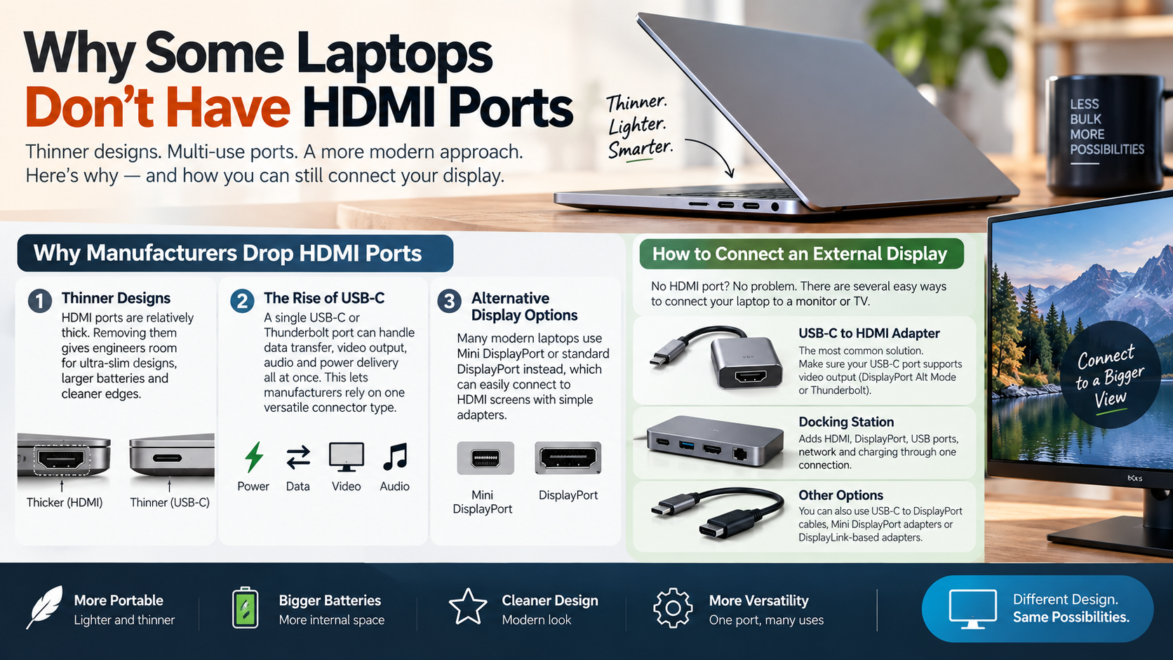 Why Laptops Ditch HDMI Ports