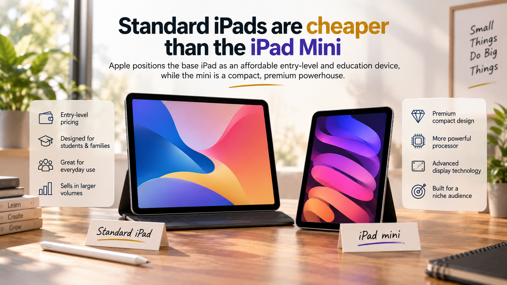 why are standard ipads cheaper than the ipad mini
