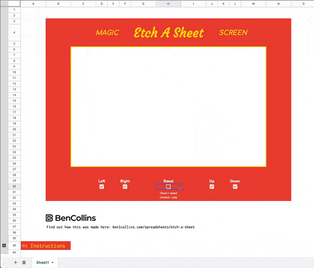 Turn Google Sheets into an Etch A Sketch