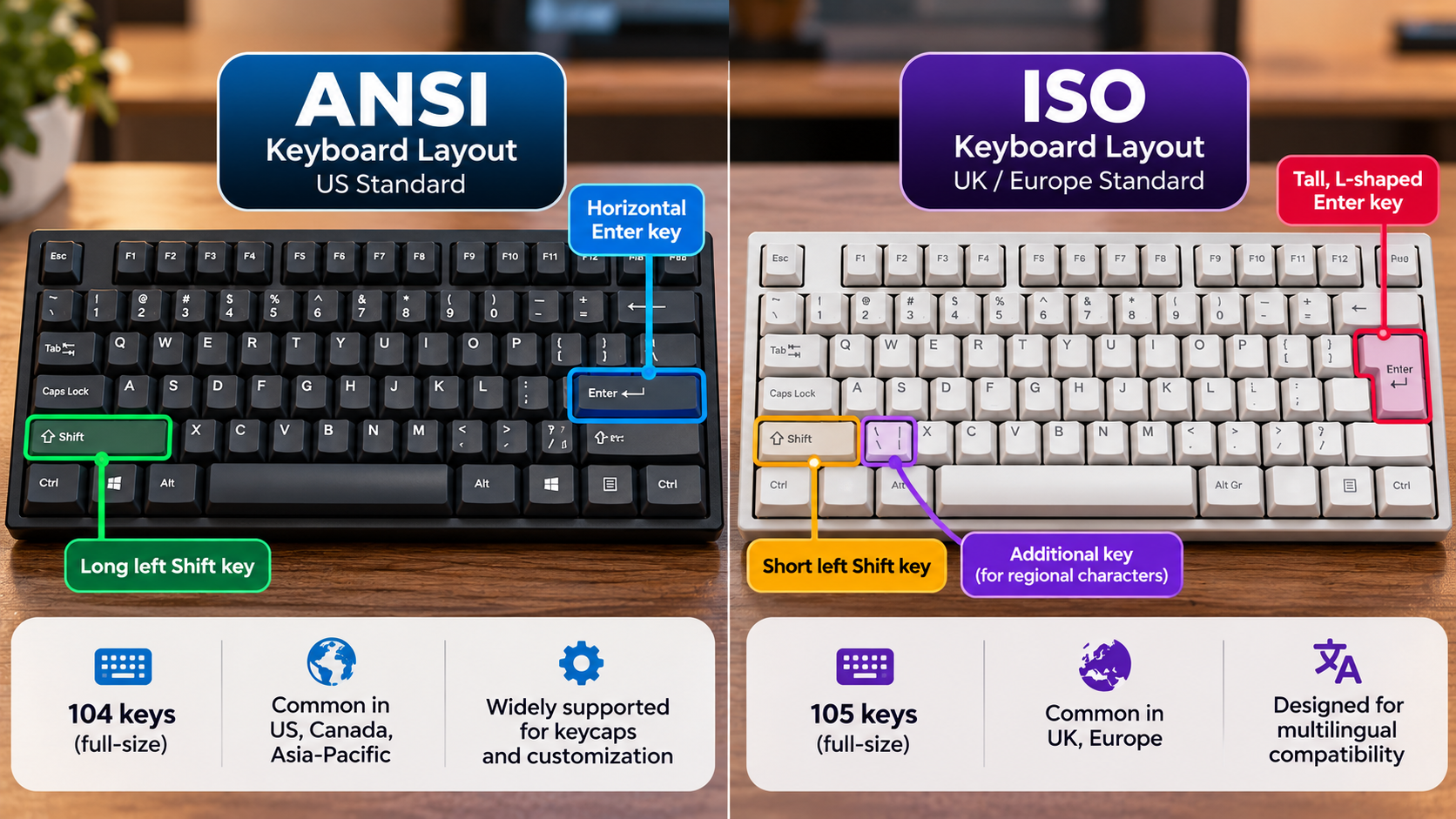 ANSI vs ISO Keyboard Layouts