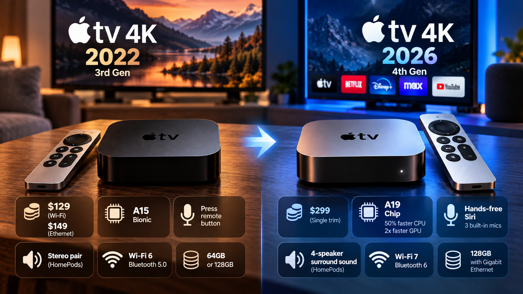Apple TV 4K: 2022 vs 2026