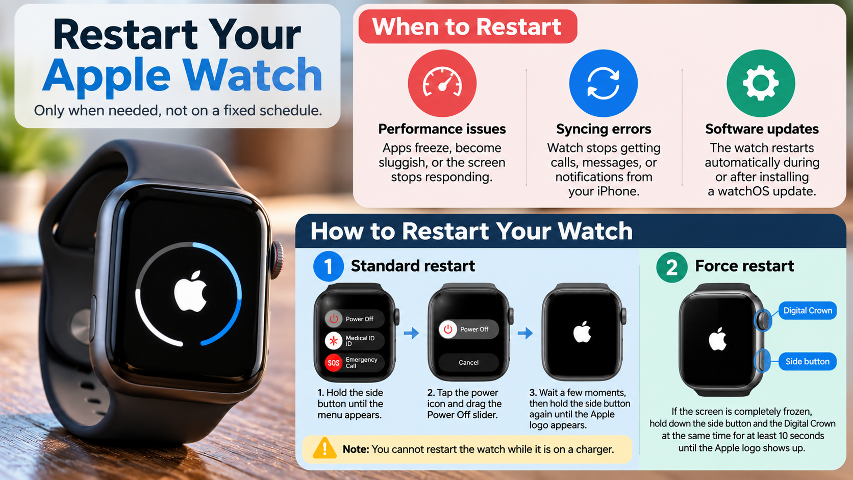 Apple Watch Restart Guide Infographic
