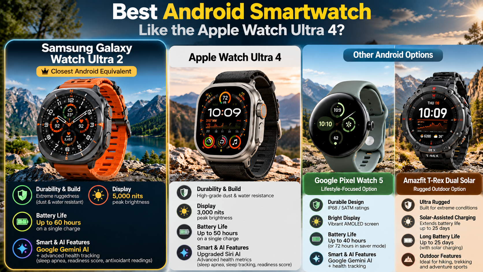 Best Android Smartwatch Comparison