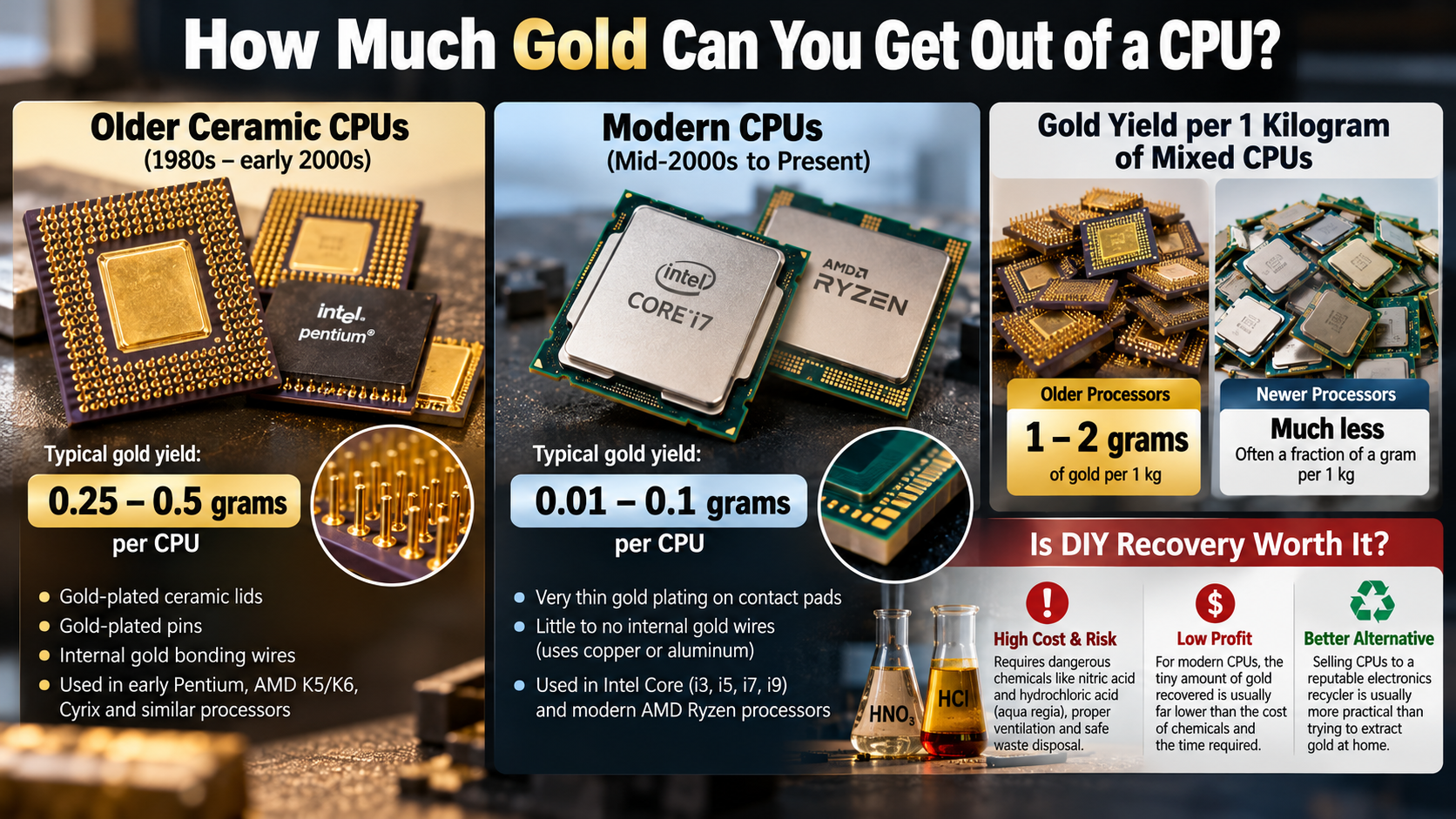 CPU Gold Recovery Yield Explained