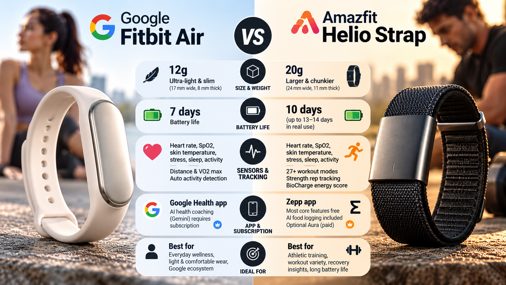 Fitbit Air vs Helio Strap Comparison