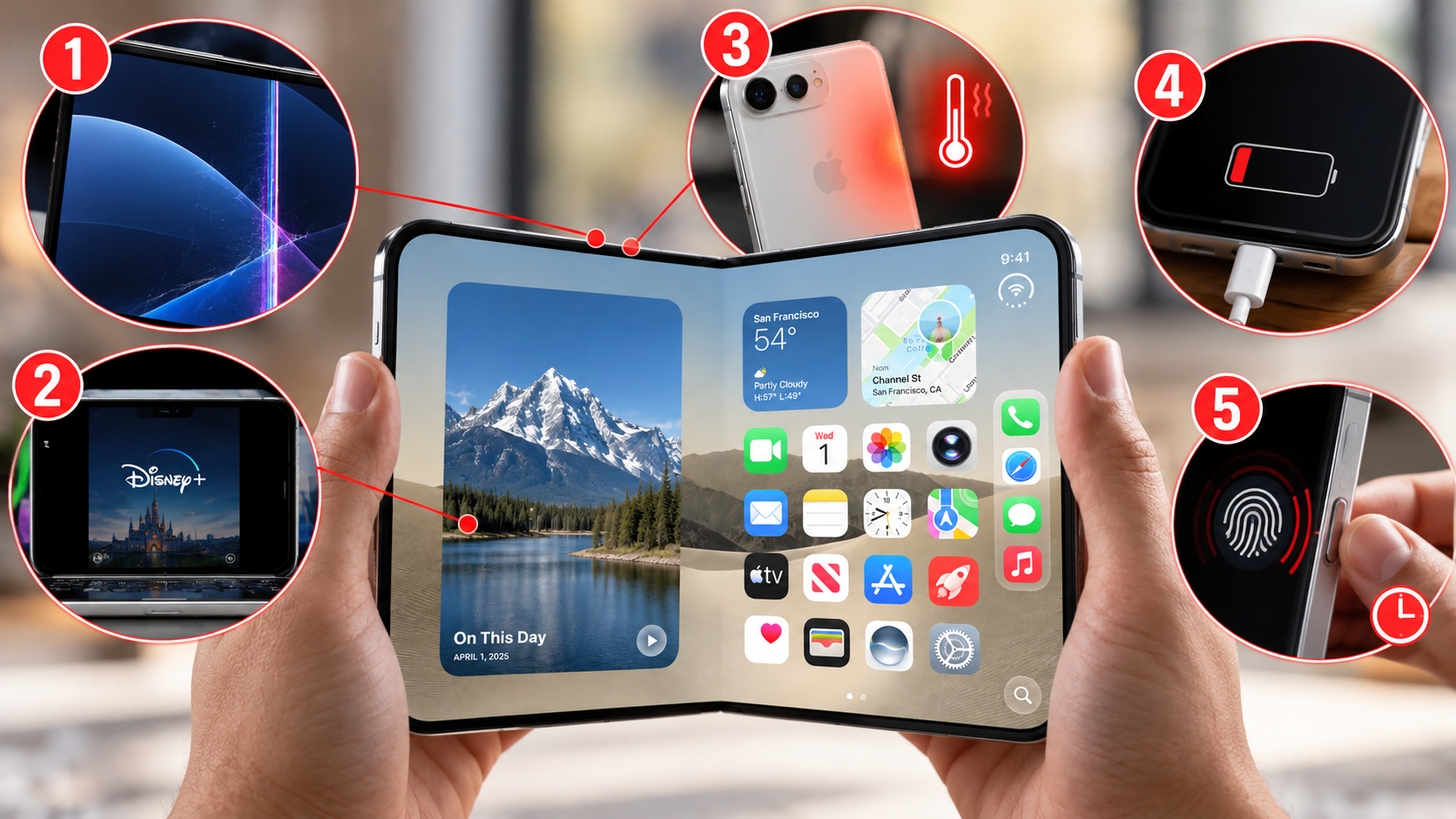 Foldable Phone: Five Key Problems