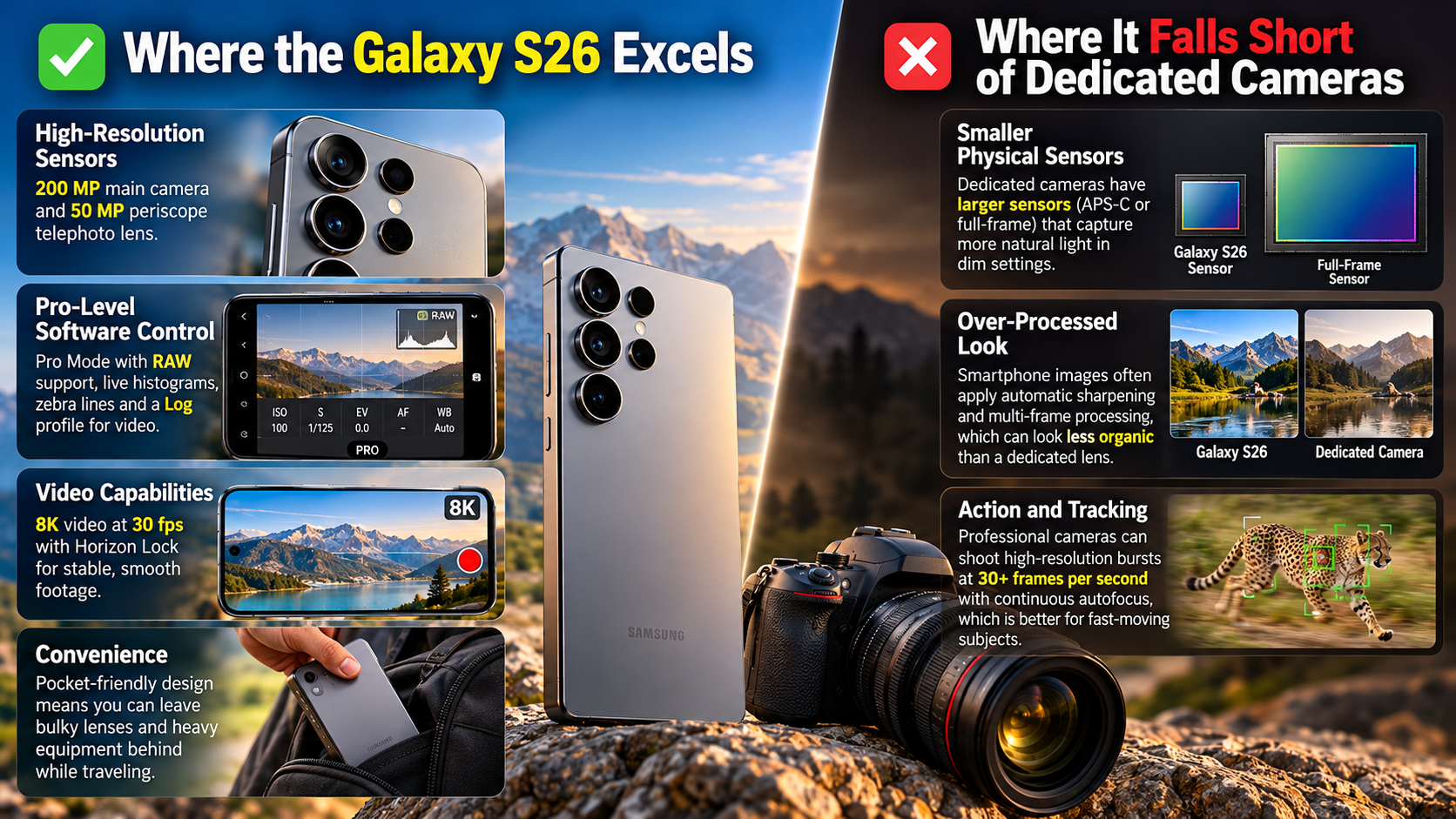 Galaxy S26 vs Dedicated Cameras