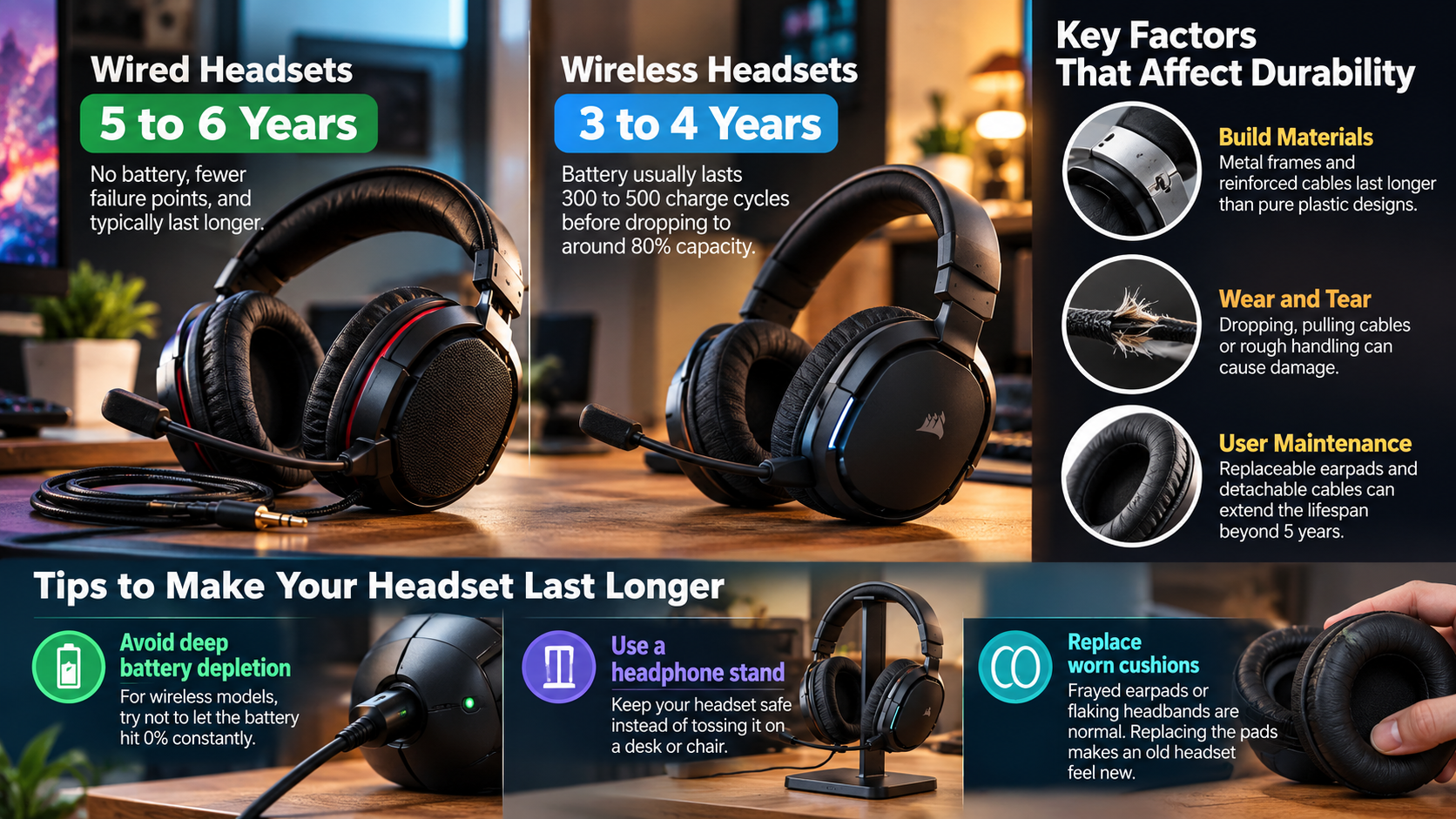 lifespan of a gaming headset