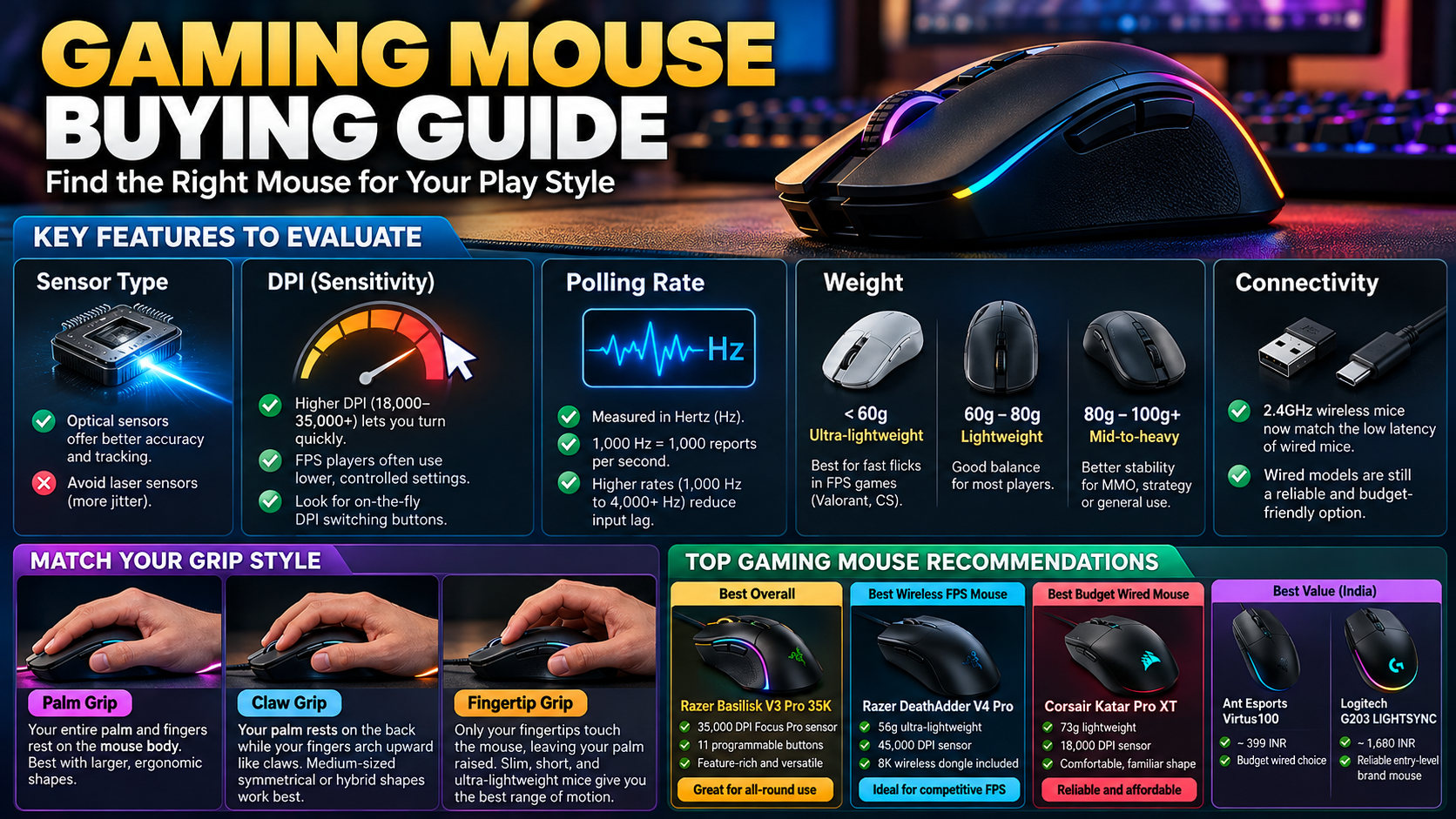 Gaming Mouse Buying Guide Infographic
