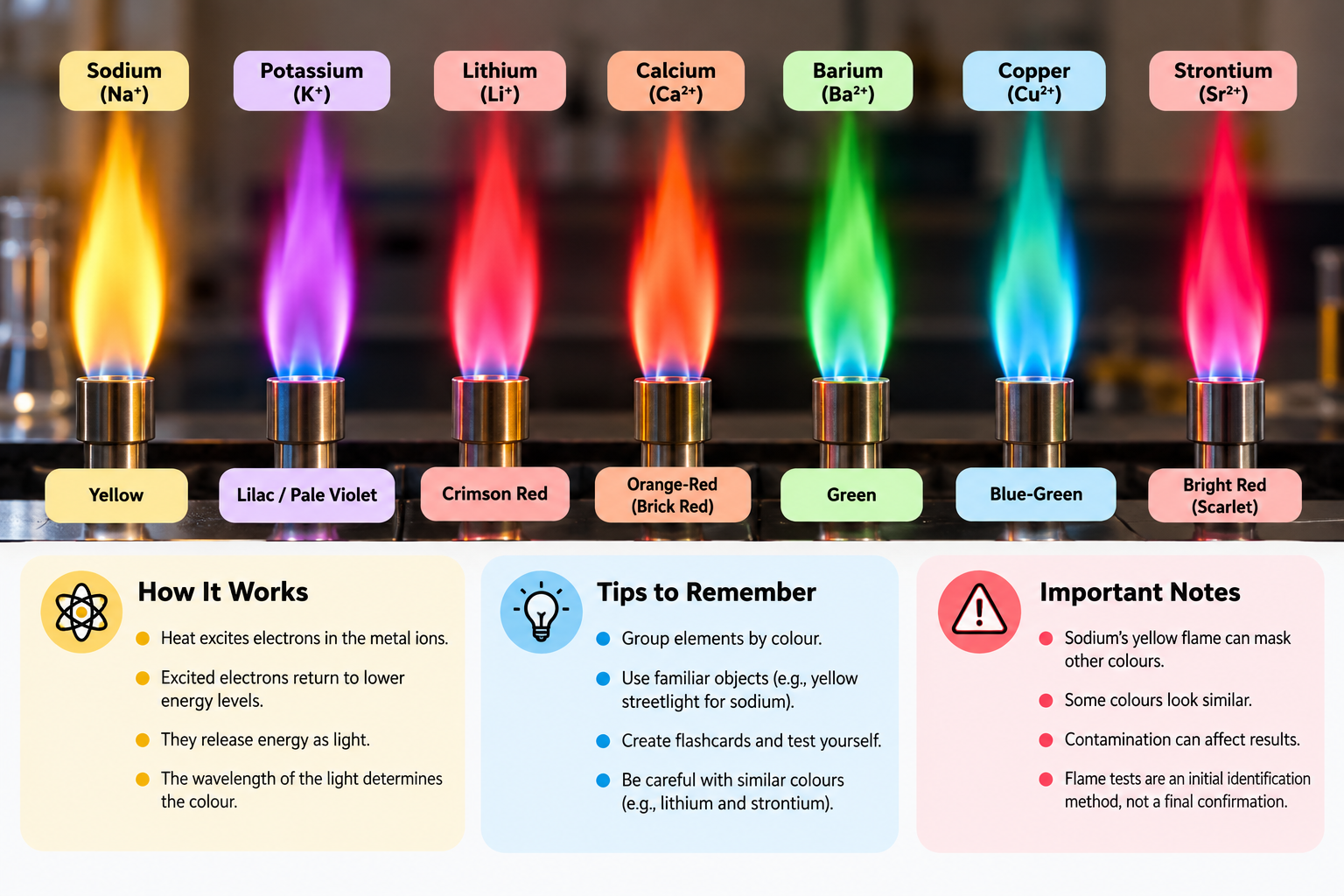 flame test colours